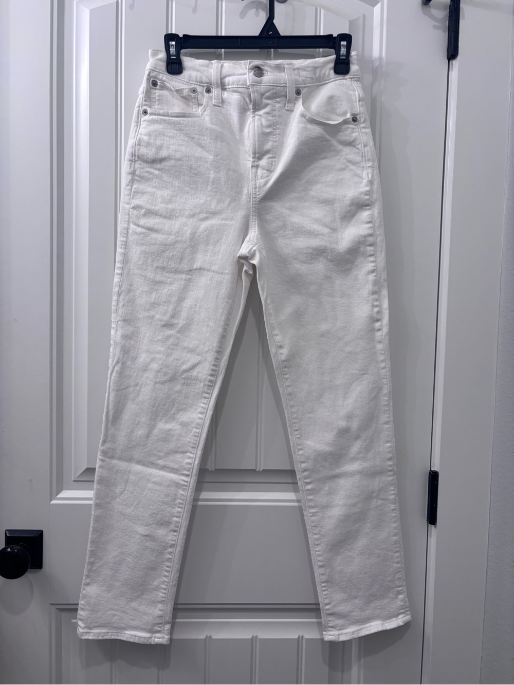 Madewell Ivory High-Rise Straight Jeans
